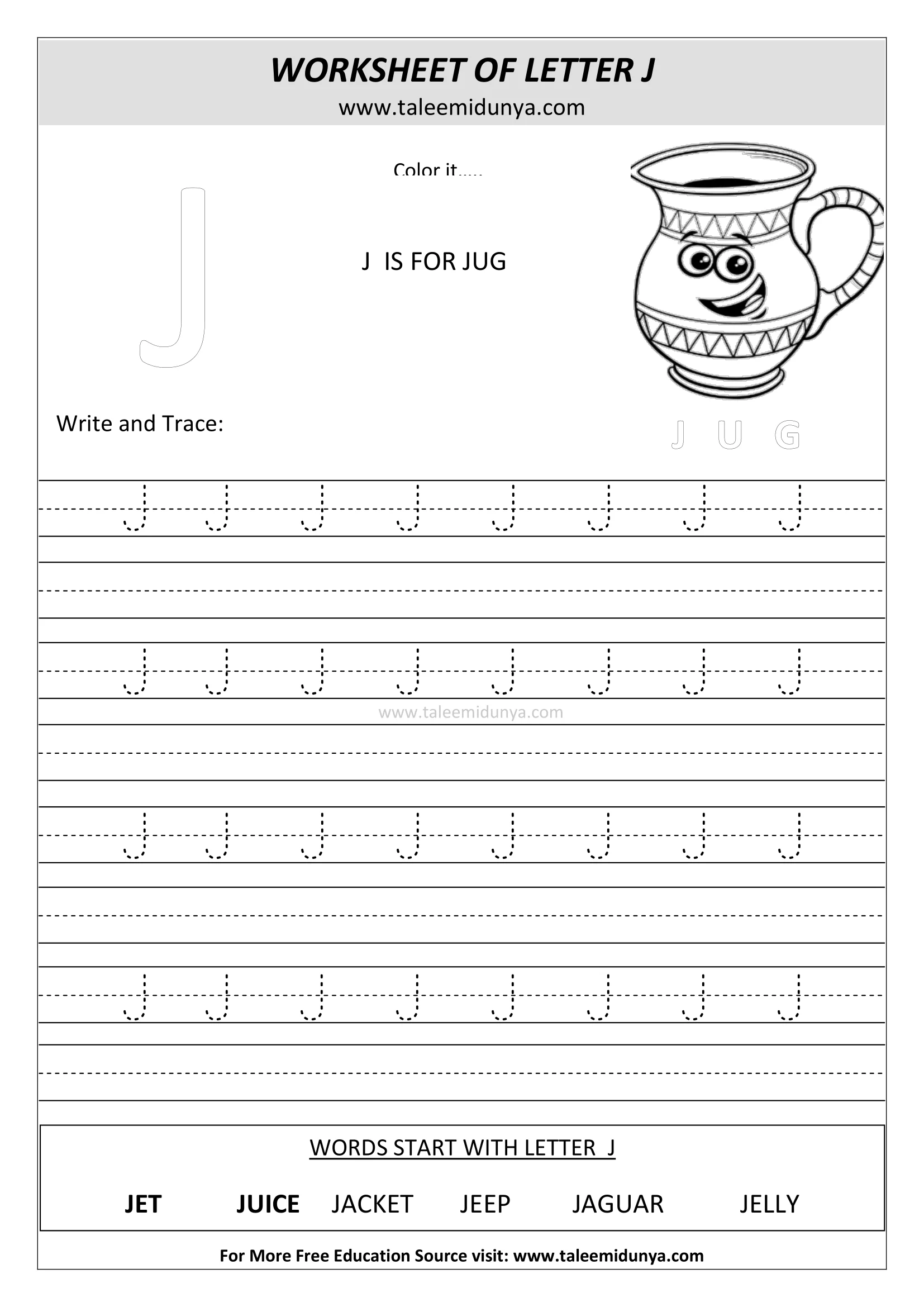 worksheet J